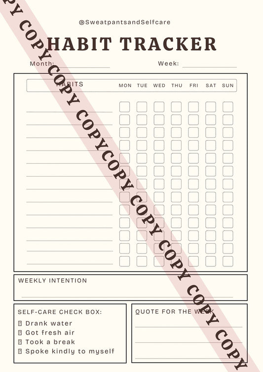 Sweatpants & Selfcare Habit Tracker